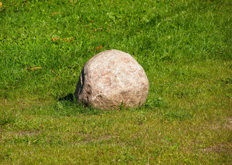 Stone on the lawn