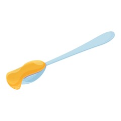 Nectar spoon icon cartoon vector. Bee comb. Gold syrup