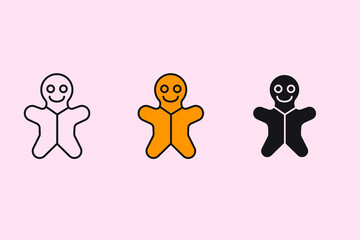 gingerbread man icons symbol vector elements for infographic web