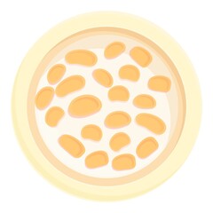 Porridge cereal breakfast icon cartoon vector. Milk bowl. Corn chocolate