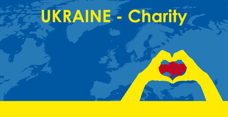 ukraine charity banner hintergrund - obrazy, fototapety, plakaty