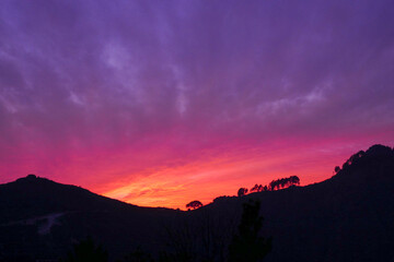 sunset over the mountains
