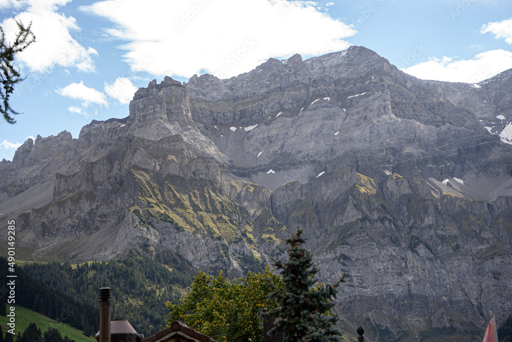 Wall mural Beautiful shot of mountainous landscape in Switzerland