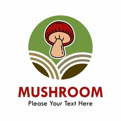 Mushroom design logo template illustration