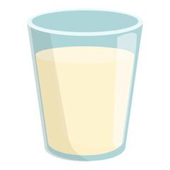 Coconut milk glass icon cartoon vector. Vegetable drink. Vegan food
