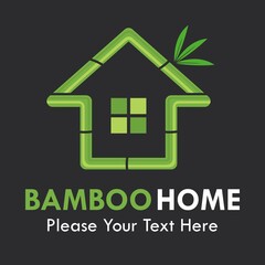 Bamboo home logo template illustration