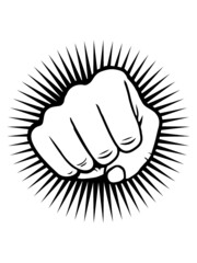 Fototapeta premium Faust schlagen Angriff 