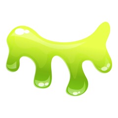 Slime icon cartoon vector. Green drip. Liquid splash