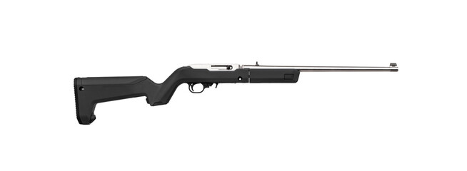 Modern semi-automatic small-caliber .22lr rifle. Sports carabiner .22lr. Isolate on a white back.