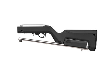 Modern semi-automatic small-caliber .22lr rifle. Sports carabiner .22lr. Isolate on a white back.