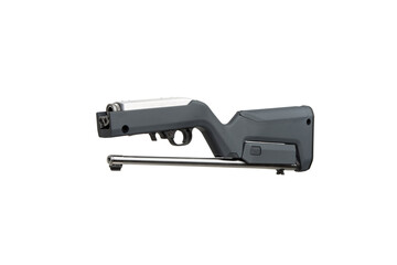 Modern semi-automatic small-caliber .22lr rifle. Sports carabiner .22lr. Isolate on a white back.