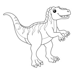 Fukuiraptor Coloring Isolated Page for Kids