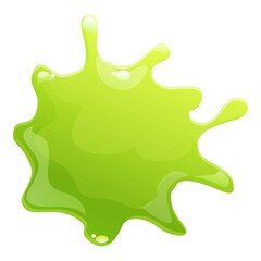 Mucus splash icon cartoon vector. Slime drip. Green liquid