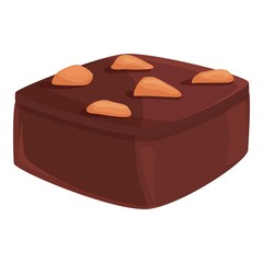 Nut chocolate icon cartoon vector. Candy cocoa. Dark chocolate