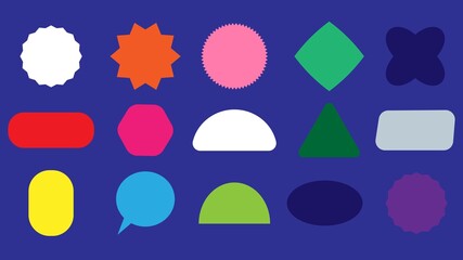 Vector set of design elements, patches and stickers with copy space for text - abstract background elements for branding. Vector