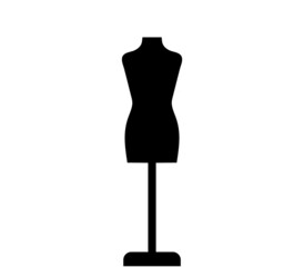 Mannequin glyph icon. Tailor's dummy. Silhouette symbol. Negative space. Vector isolated illustration