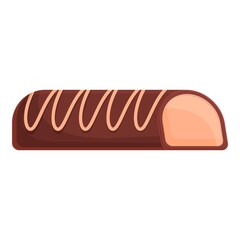 Milk chocolate bar icon cartoon vector. Cocoa candy. Dark piece