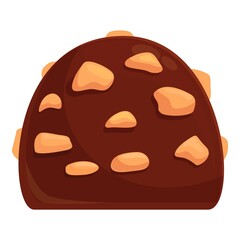 Nut bonbon icon cartoon vector. Cocoa piece. Dark chocolate