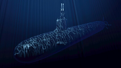 USS Virginia class submarine of the US Navy military - obrazy, fototapety, plakaty