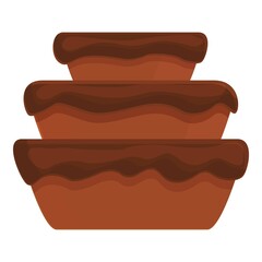 Chocolate cake icon cartoon vector. Cocoa candy. Bar dark