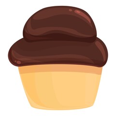 Milk cocoa cupcake icon cartoon vector. Candy chocolate. Dark broken