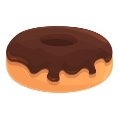 Chocolate donut icon cartoon vector. Cocoa candy. Milk food