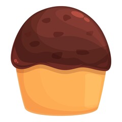 Easter cupcake icon cartoon vector. Cocoa candy. Dark piece