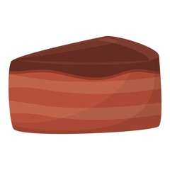 Chocolate piece cake icon cartoon vector. Cocoa candy. Dark bar