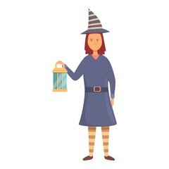 Girl halloween costume icon cartoon vector. Kid character. Ghost party