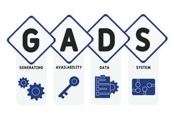 GADS - Generating Availability Data System acronym. business concept background. vector illustration concept with keywords and icons. lettering illustration with icons for web banner, flyer, landing 