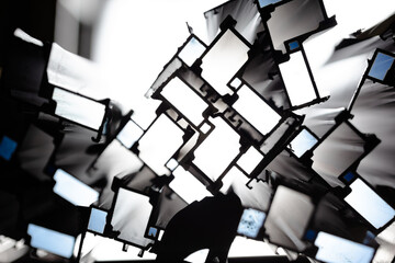 aluminum profile, abstract white and gray, soft focus