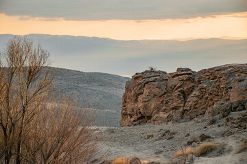 beautiful sunset over the mountain