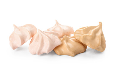 Many meringue isolated on white background