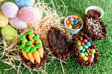 Delicious chocolate easter eggs, easter concept, brazilian easter egg.