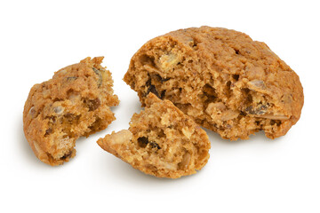 oatmeal cookies with flax, pumpkin and sunflower seeds with clipping path and full depth of field