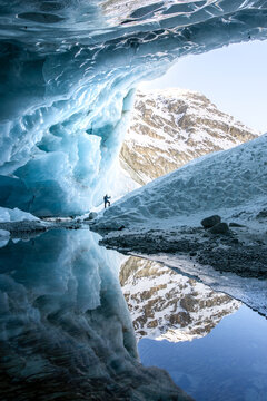 Ice cave exploration in Zinal glacier