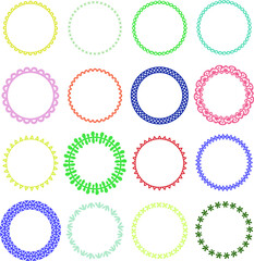 Colorful circle borders decoration clean simple 