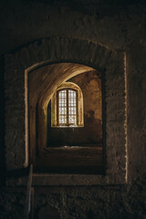 Fototapeta na wymiar corridor in old fortress