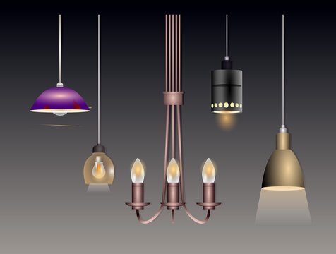 realistic hanging decorative latern lamps, lamp light candelier bulbs, lamp studio lights