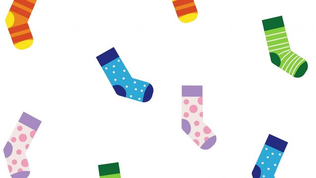 world down day animation with socks pattern