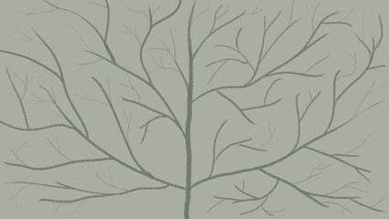 Tree background illustration. Digital illustration of long tree branches. Contemporary abstract art