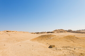 Fototapeta na wymiar Desert place view, blue sky 