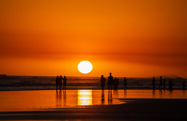 Beautiful sunset on the beach on a summer's day