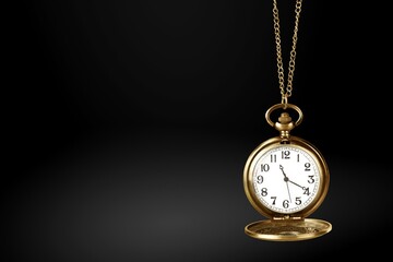 old pocket mechanical watch. fashoinable and antique accessory.