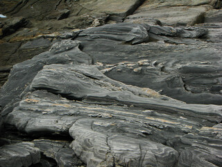 Dramatic rock formation along Maine's coast