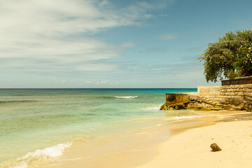 Beautiful sunny day on the shore of Holetown in Barbados