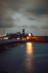 Fototapeta na wymiar lighthouse at night in Akko