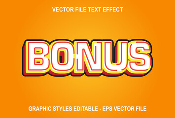 Fototapeta na wymiar bonus text effect editable orange background.