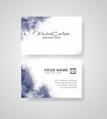 Abstract splashed watercolor business card