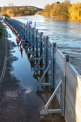 Bewdley , river Severn,flood barriers erected to protect local population,Bewdley...